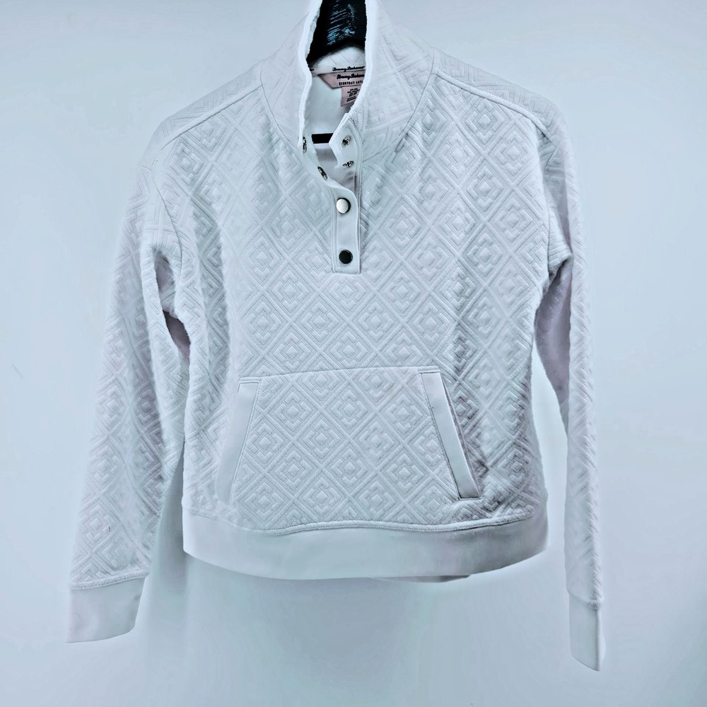 Tommy Bahama Everyday Active Jacket Womens XS White Geometric Performance Snap